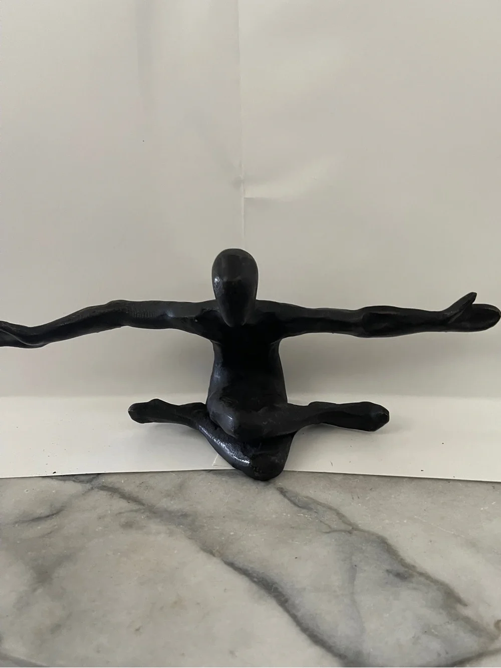 DreamsEden Cast Iron Human Sculpture Abstract Figurine Yoga Pose Gymnastics 12”W